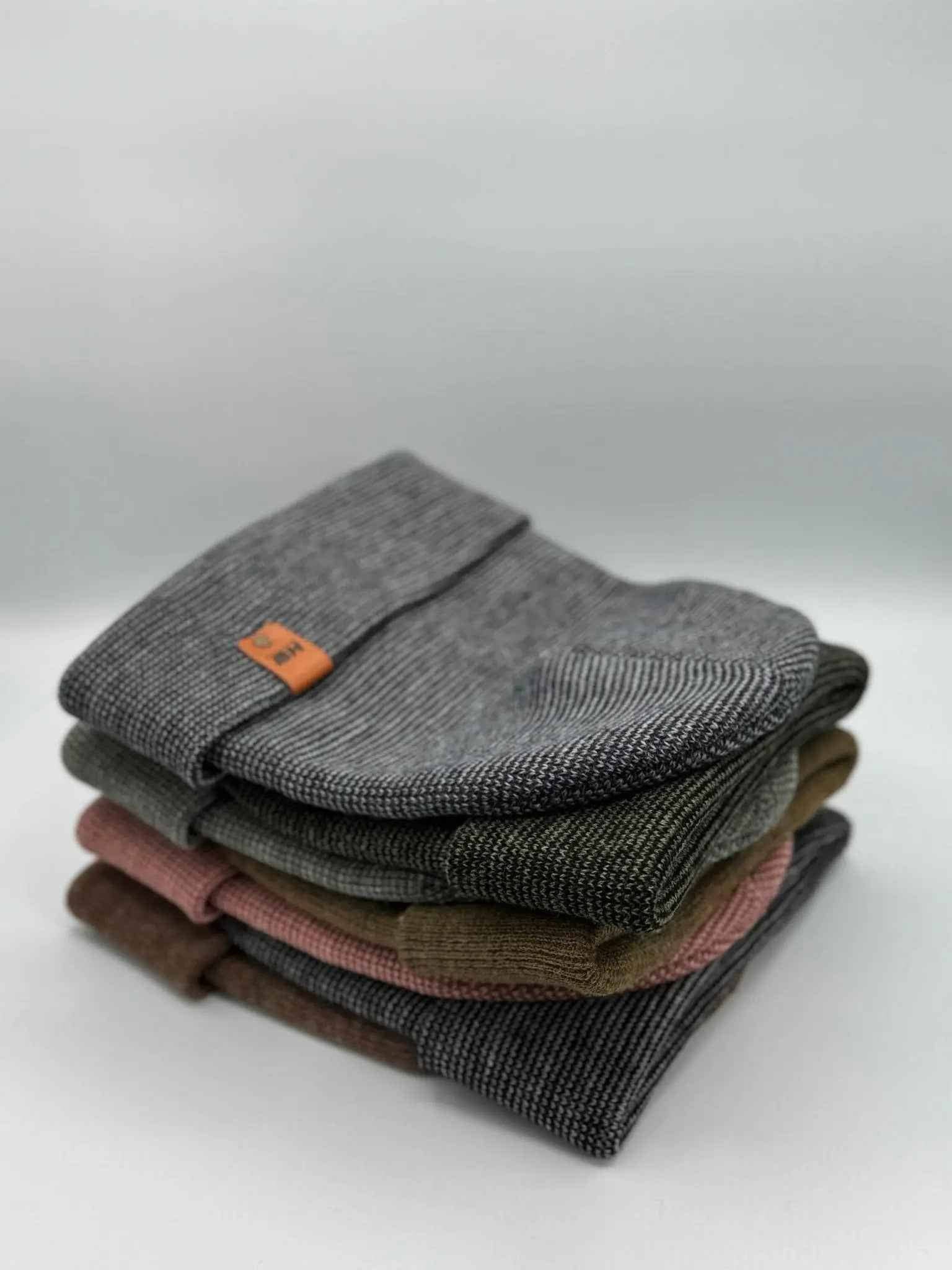 HAAKWEAR Classic Fusion Cuffed Beanie - Gray / Denim, Made in USA for wholesale on Faire3