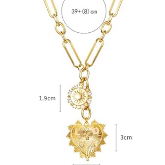 HoopLa - Wholesale Halsketting met Lariat/Y-hals - Hart bedel lariat ketting 14K CZ - bedel5
