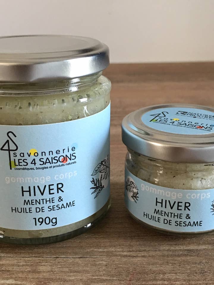 Body Scrub - Vinter - Mint & Sesamolie 100g for engroshandel hos savonnerie les 4 saisons