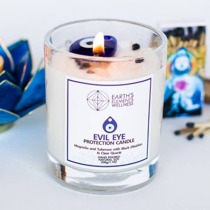 Crystal Candle, Evil Eye Protection - pack of 6 for wholesale by Earths Elements Wholesale
