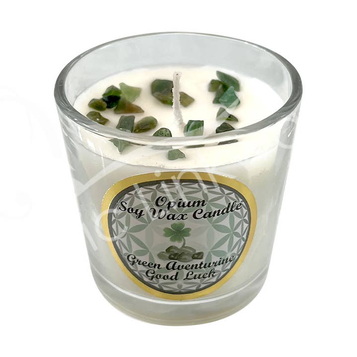 Oceanic Linkways Inc - Wholesale Votive Candle - CANDLE VOTIVE -OPIUM WITH GREEN AVENTURINE/GOOD LUCK (PK 6)0