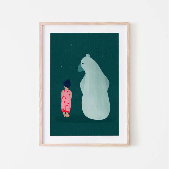 Soley et l'ours - Tirage d'art pour la vente par Bea Müller