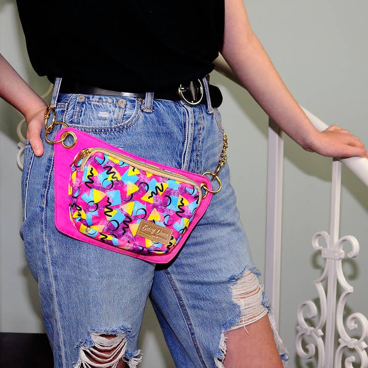 Betsy Dare - Wholesale Crossbody Bag - Women's - Neon Confetti Print Lisa Convertible Crossbody/Belt Bag1