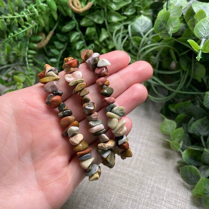 Copper Ashes - Wholesale Beaded Bracelet - Polychrome Jasper Chip Bracelet