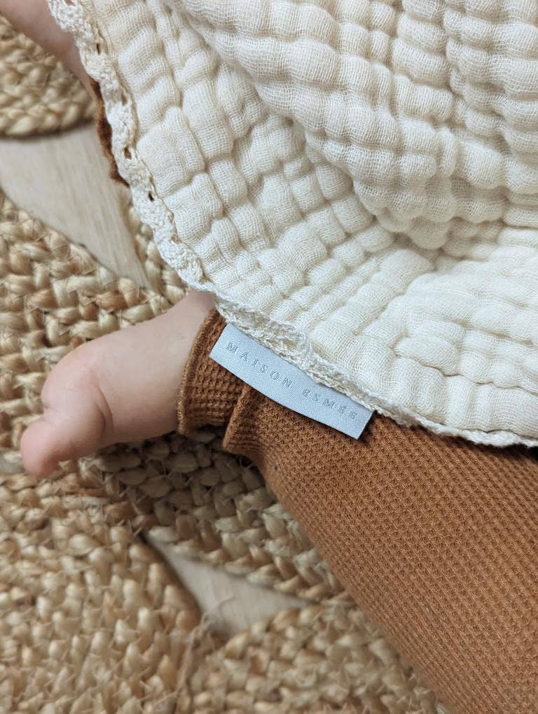 Maison Esmee - Wholesale Bedding Blanket - Kids & Baby - Organic 9 Layer Muslin Lace Baby Blanket6