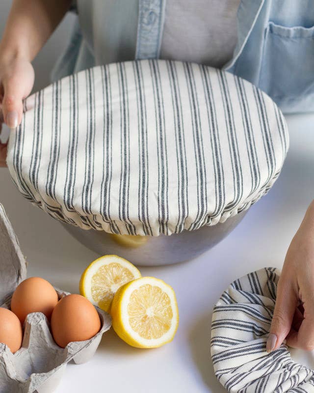 Now Designs by Danica - Wholesale Food Storage Wrap/Bag - Ticking Stripe Bowl Covers Set of 22
