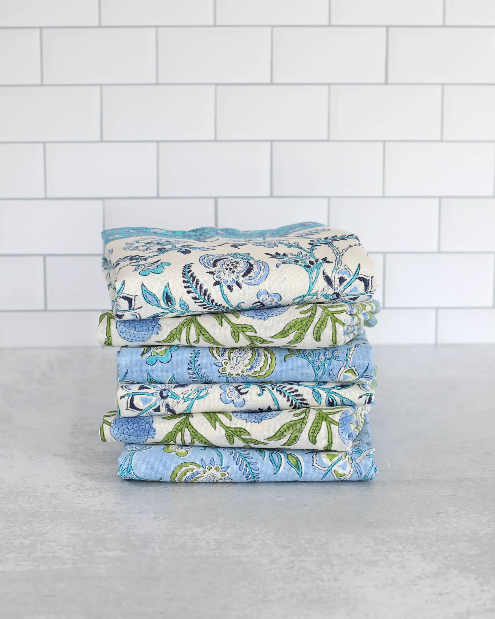 PACIFIC & ROSE TEXTILES – wholesale Tea towel – Kitchen Towel Pomegranate Blue, Set of 21