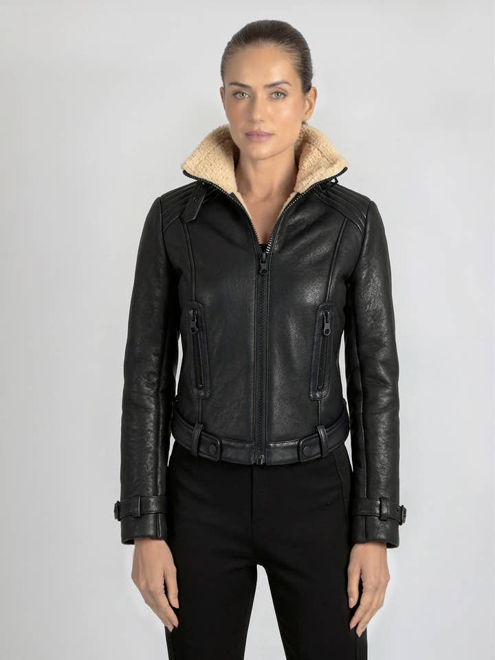 F26 Katherine Faux Shearling Jacket for wholesale by Blanc Noir