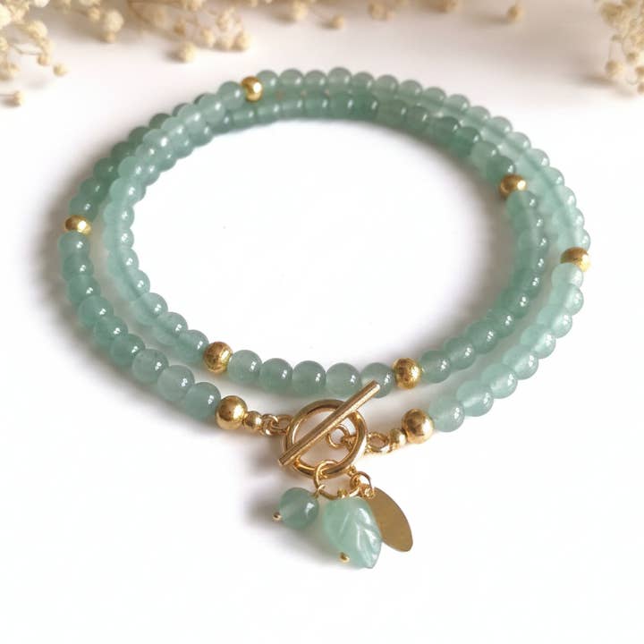 Collar Piedra Aventurina Verde para venta al por mayor de Produtos Namasté