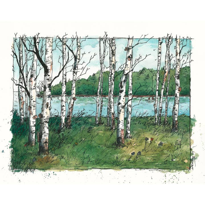 Support de bouleau pour la vente par Drew Deming Watercolors