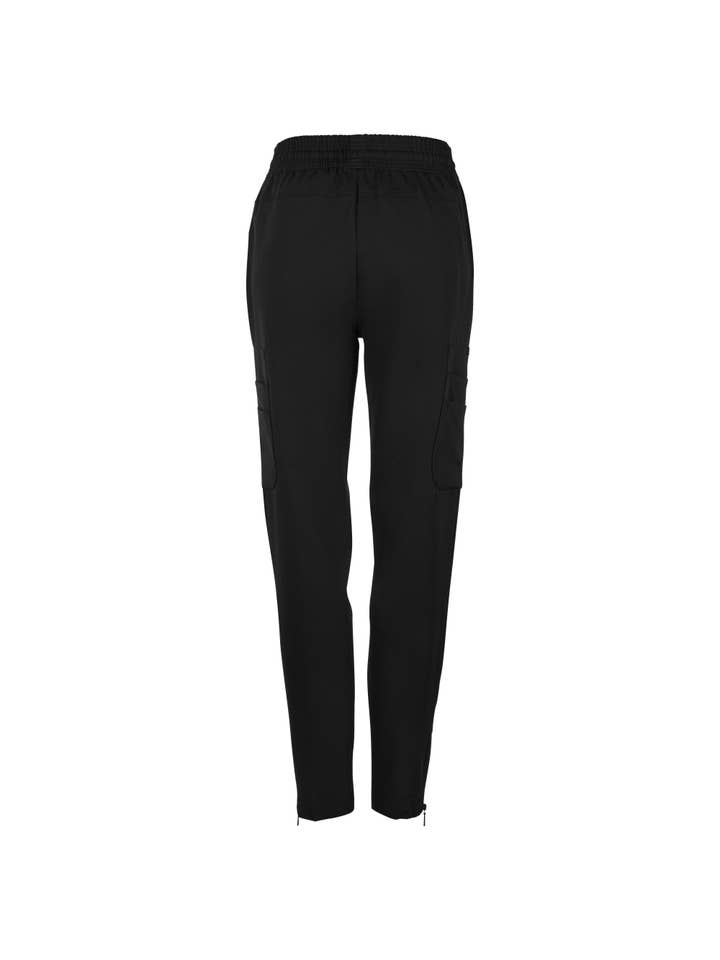 Wozo Uniforms - Venta al por mayor Pantalones deportivos/chándal - Mujer - PANTALONES JOGGER ANTIMICROBIANOS LISA SLIM FIT 8 BOLSILLOS NEGRO5