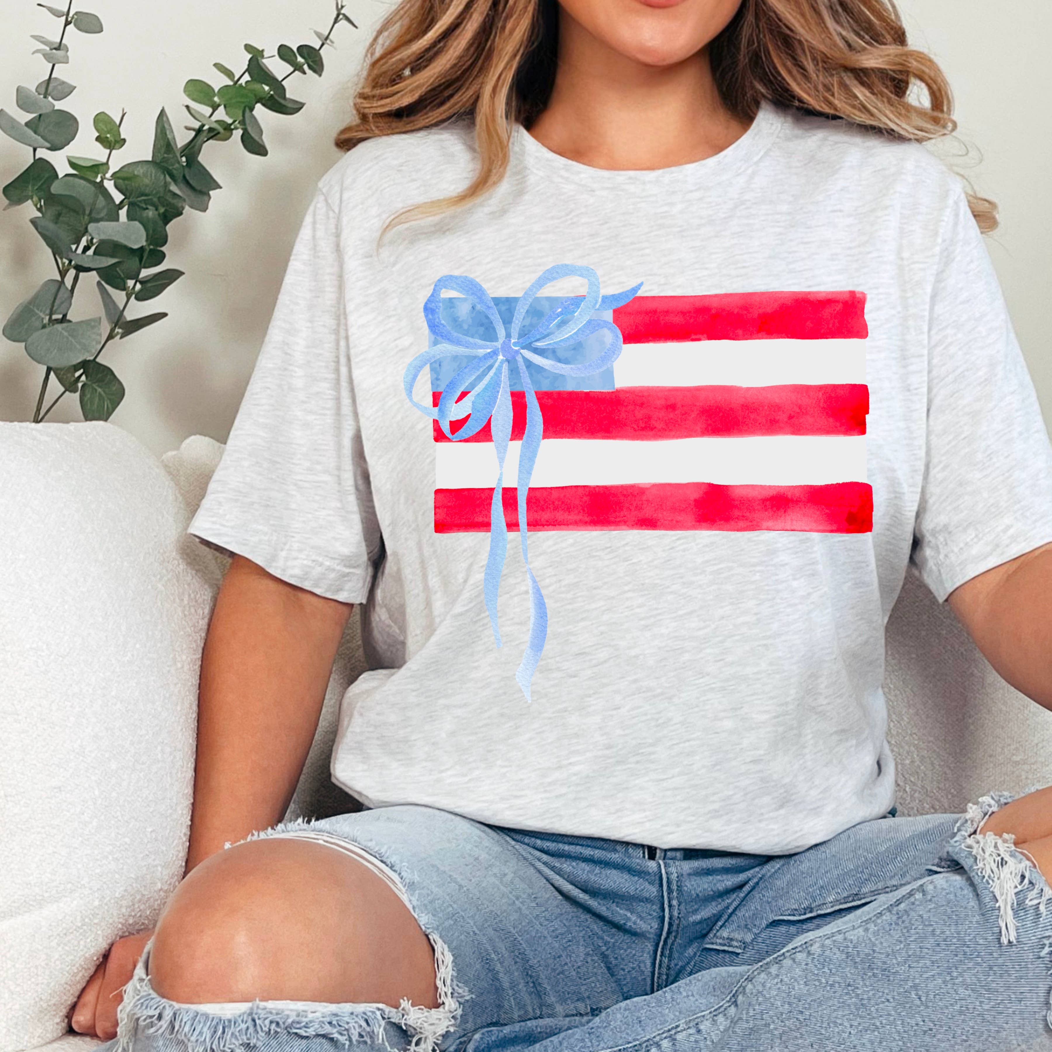 Shoppe SHC – wholesale T-shirt (graphic) – women's – Coquette American Flag | July 4th Graphic Tee | Gildan1