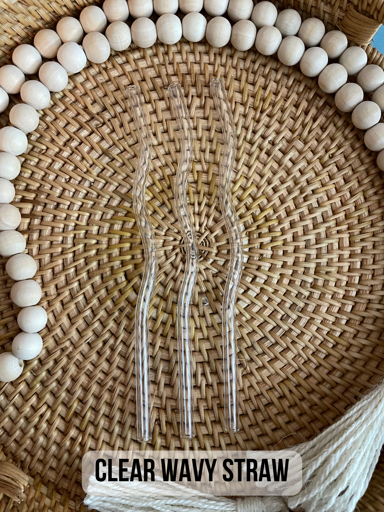 Curly Tailed Designs – Großhandel Trinkhalm – Farbige, gewellte Glasstrohhalme für Libbey Can Glass mit 16 Unzen/8 Zoll0