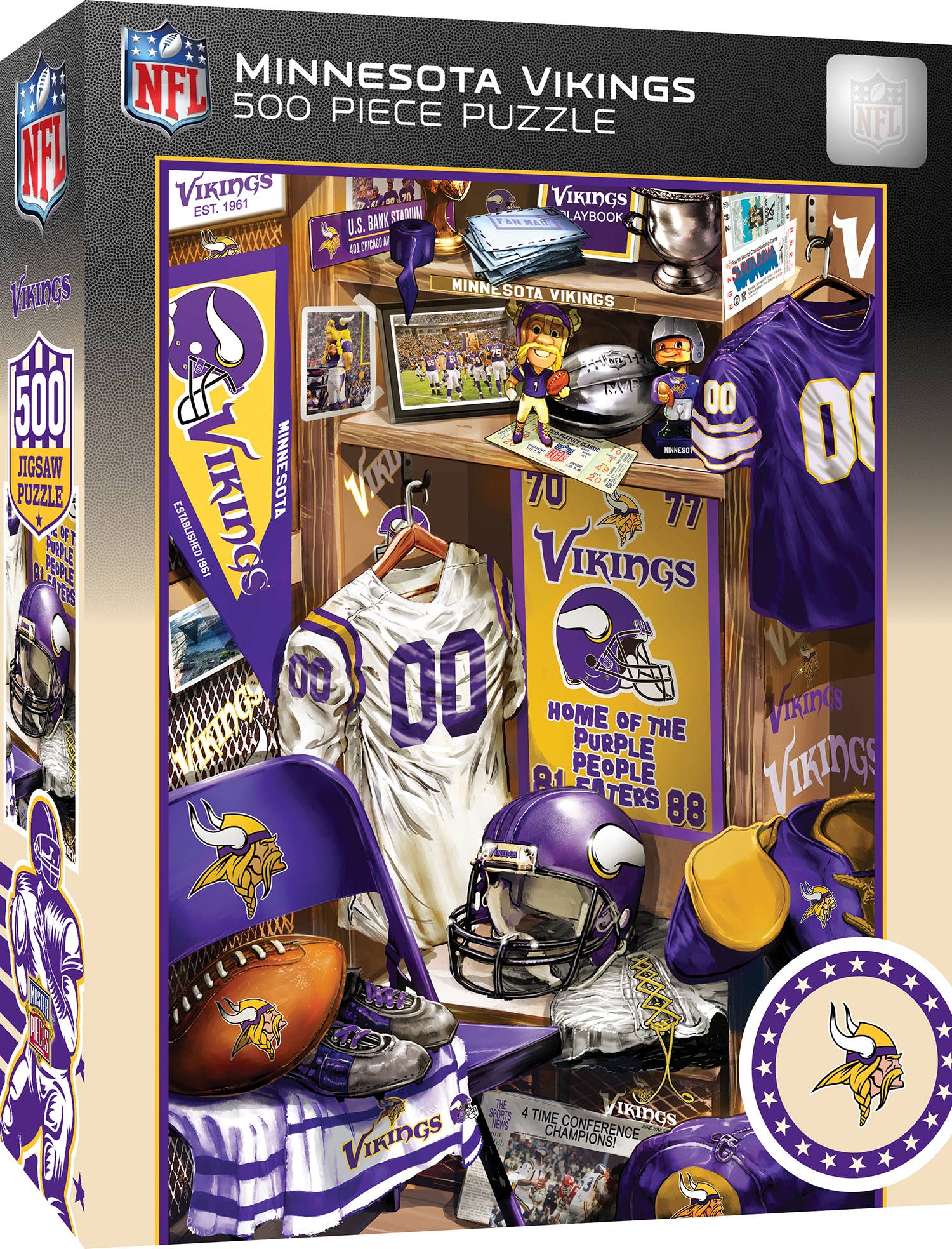 Masterpieces Puzzles - Wholesale Puzzle - Adult - Minnesota Vikings - Locker Room 500 Piece Puzzle0