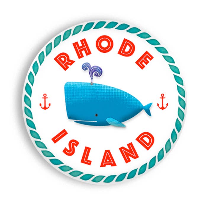 Rhode Island: "Whale" : NEODYMIUM SIZE 2.25" Magnet for wholesale by Silva Ware By Walter Silva