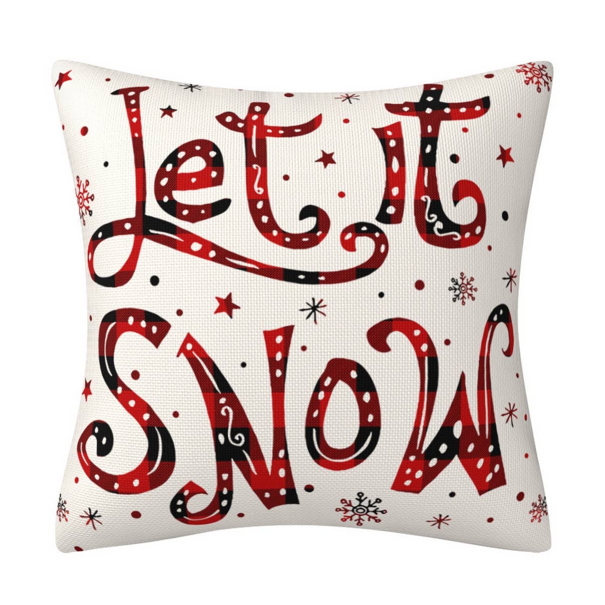 ACCITY - Wholesale Throw Pillow Cover - CHRISTMAS FESTIVE RED PLAID SNOWMAN PILLOWCASE_CWMM13862