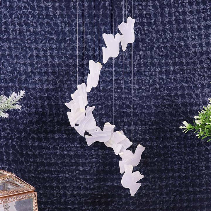 Natures Artifacts Inc - Venta al por mayor Campanas de viento - Carillón de viento - Paloma de ónix blanco | Campanillas de viento de piedras preciosas para decoración2