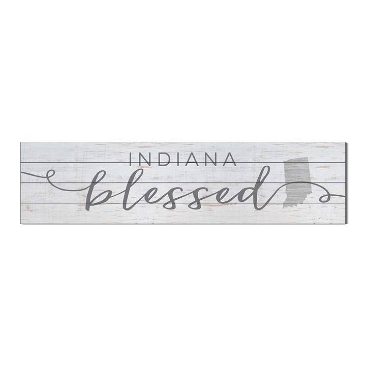 40x10 Indiana Blessed Weathered Slat Sign for wholesale by Kindred Hearts