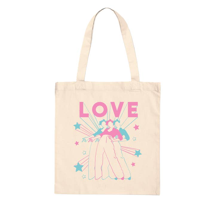 Bolso de mano Love Printed Calicó para venta al por mayor de Happy Day People