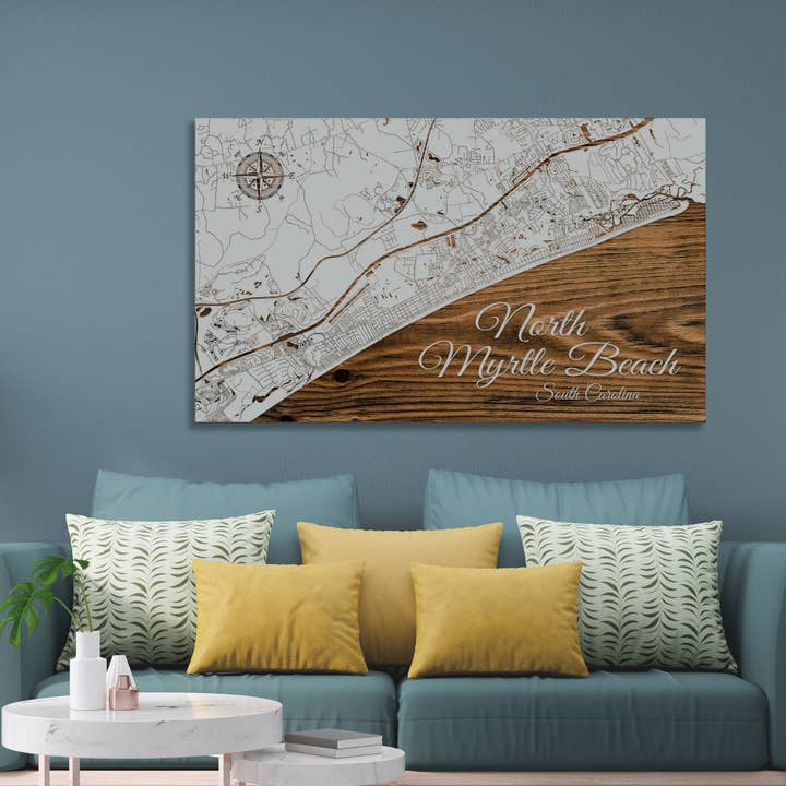 South Carolina: North Myrtle Beach Street Map for wholesale by Fire & Pine