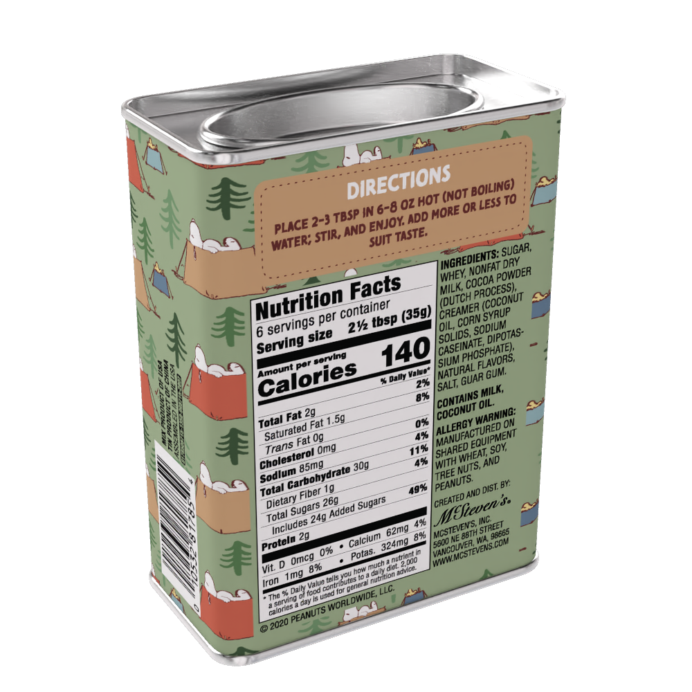 McSteven's - Wholesale Hot Cocoa Mix/Kit - Peanuts® Snoopy Camp Life Chocolate Cocoa (8oz Tins)7