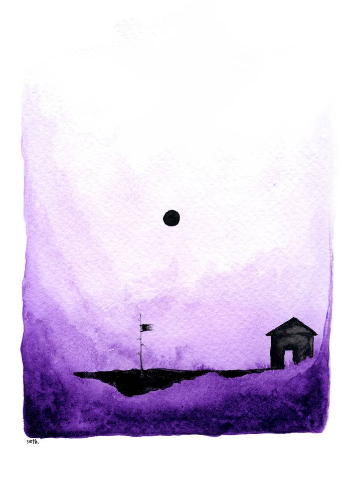 Centrum af skyggen af månen - Akvarel Art Print for engroshandel hos The Art of Seth