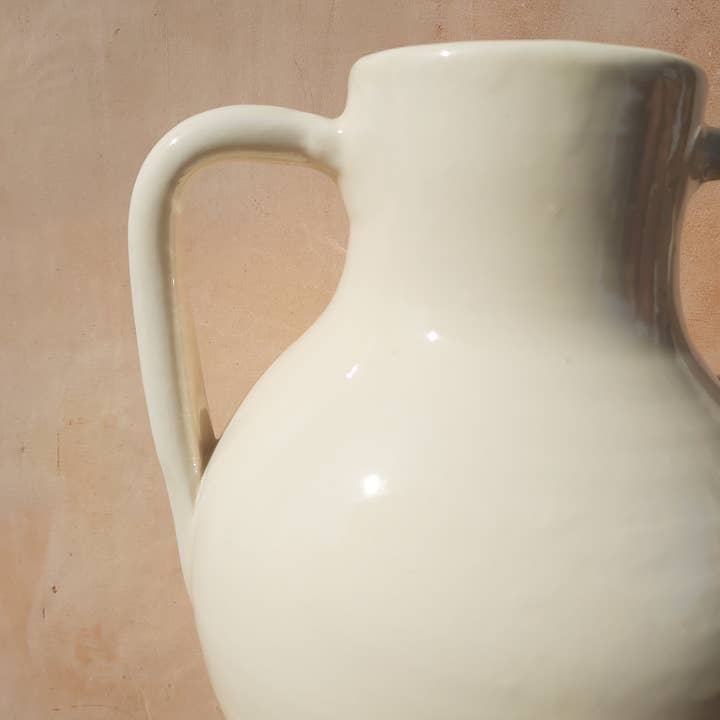 Cerámica Roca Caus – Engroshandel Vase – Hvid og terrakotta keramisk vase med to håndtag2