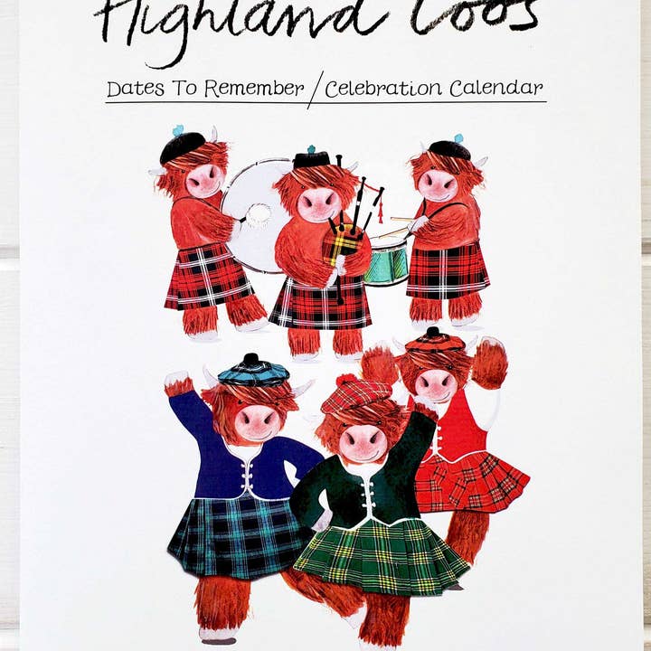 Wee Wishes - Venta al por mayor Calendario - Calendario de Celebración de Highland Coos WWCC01
