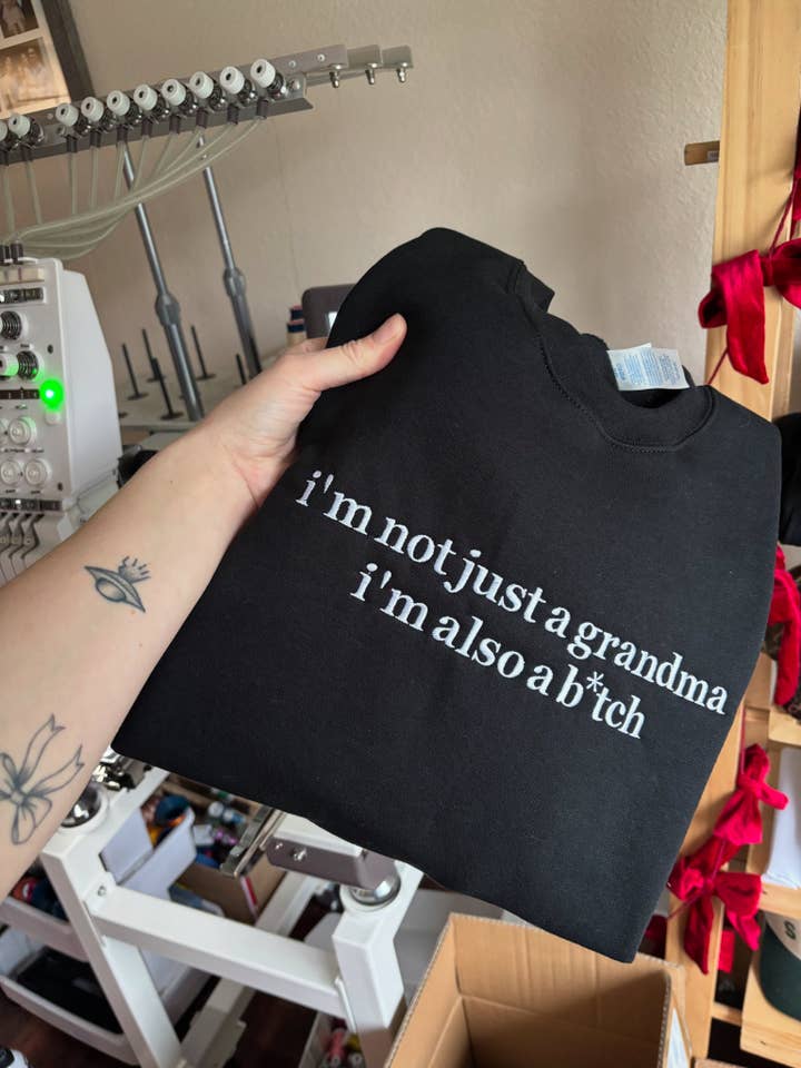 I’m not just a grandma crewneck for wholesale by Kalei's Creations