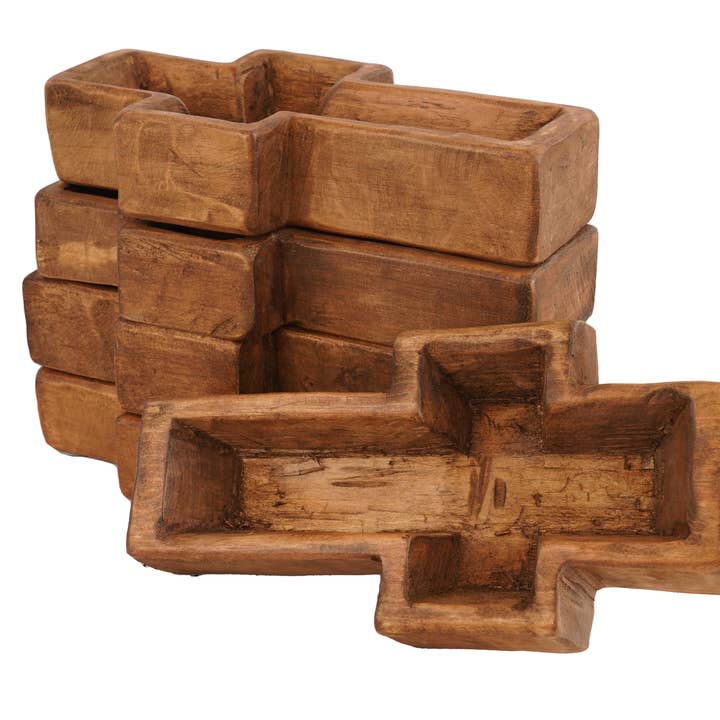 My Amigos Imports - Wholesale Decorative Plate/Dish/Bowl - Home Decor #2-Cross Dough Bowl-Small-6x12 inches