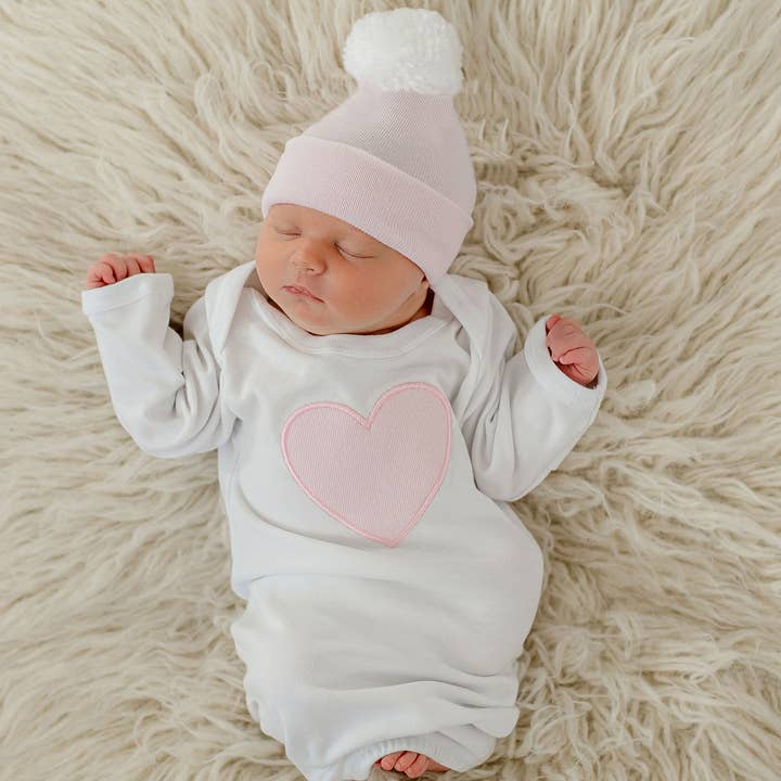 Heart or Star Applique with matching hat - 2 piece set for wholesale by www.ilybean.com