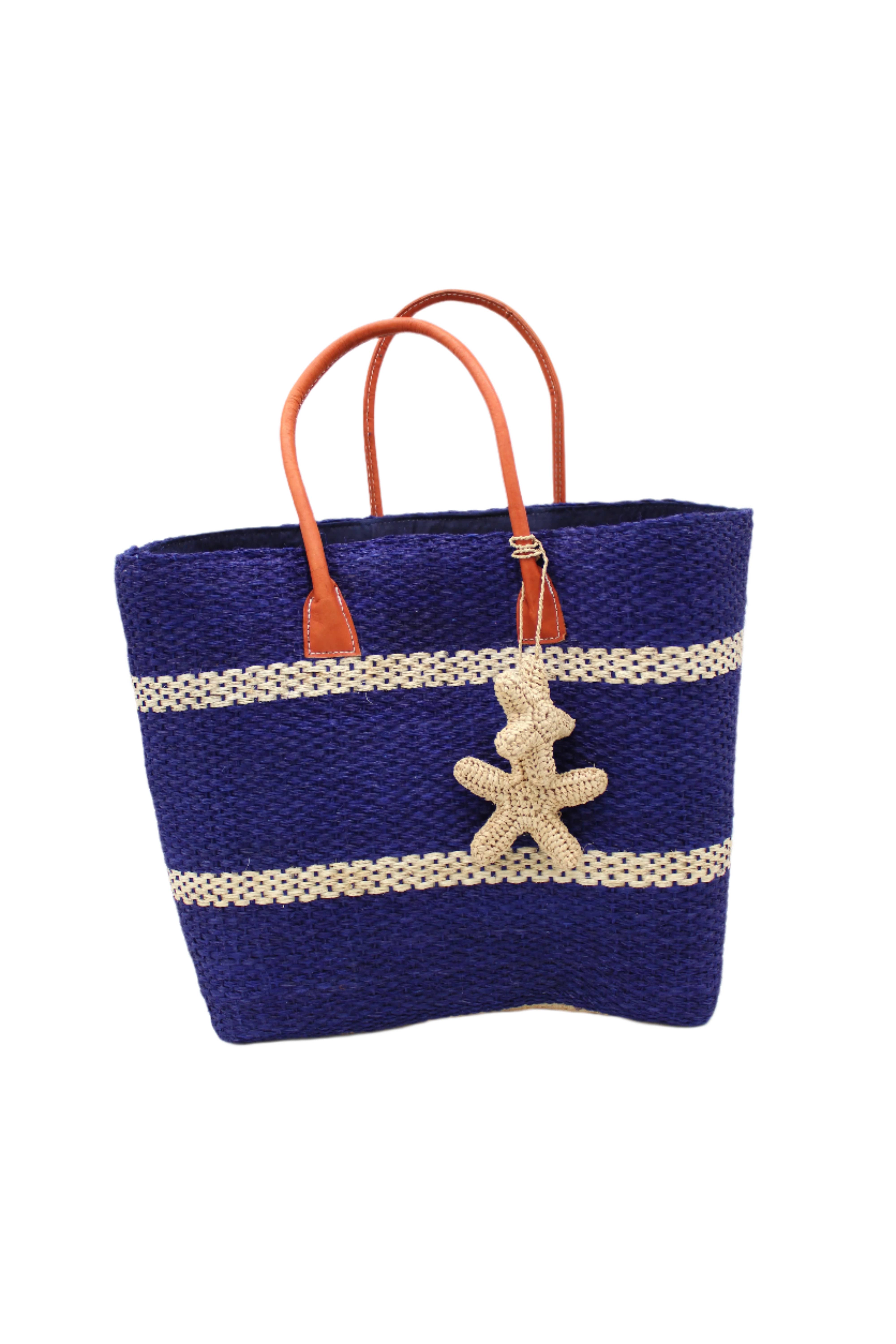 Shebobo – Großhandel Schultertasche – Unisex – Havanna Sisal-Korbtasche mit Seestern-Charme-Verzierung0