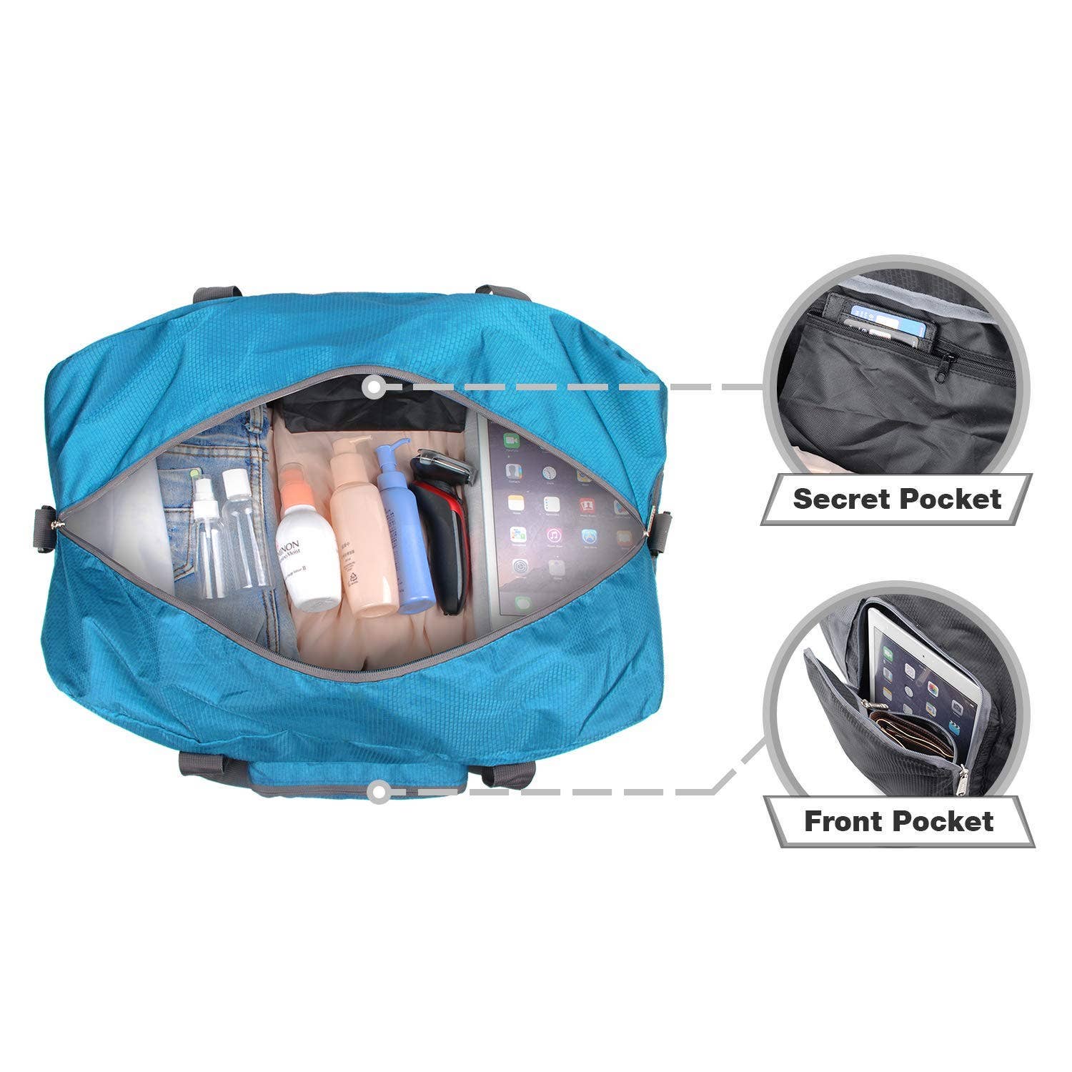 wandf – Saco de viagem - Unissexo por atacado – Mala de viagem Mala Multifuncional de Armazenamento Azul23