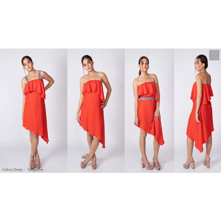 Celine rode jurk voor wholesale door Modern Capsule