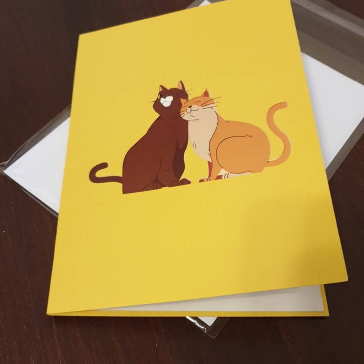 Papier Paradies - Wholesale Everyday Greeting Card - 3D Pop Up Cats Cuddling2