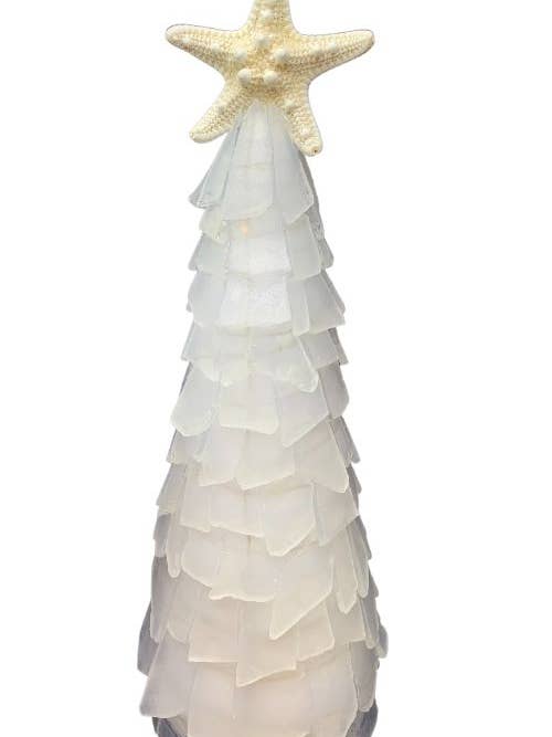 10 in Seaglass Christmas Tree Real Starfish with lights for wholesale by A SEAGLASS CREATION/SALTY SIGNS DESIGNS