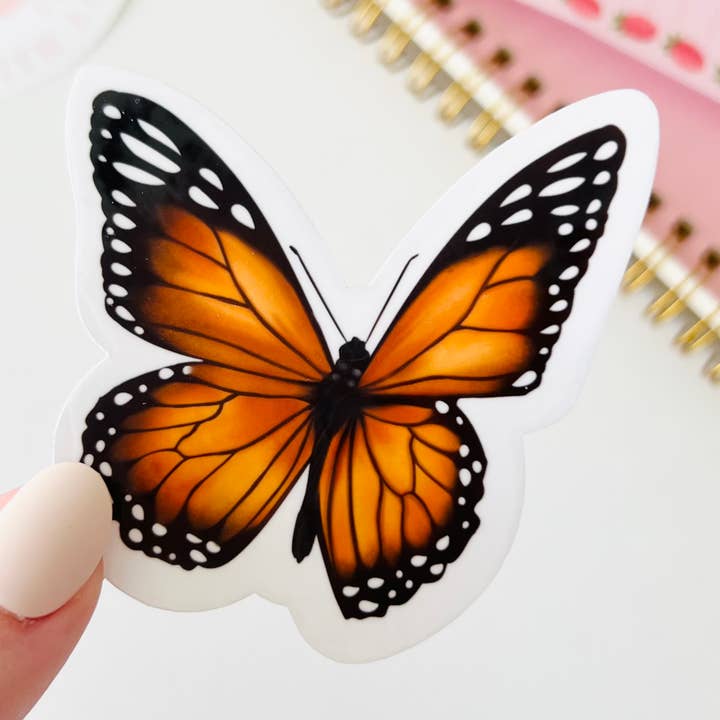 Clear Butterfly Sticker for wholesale by Tabs Art Shop