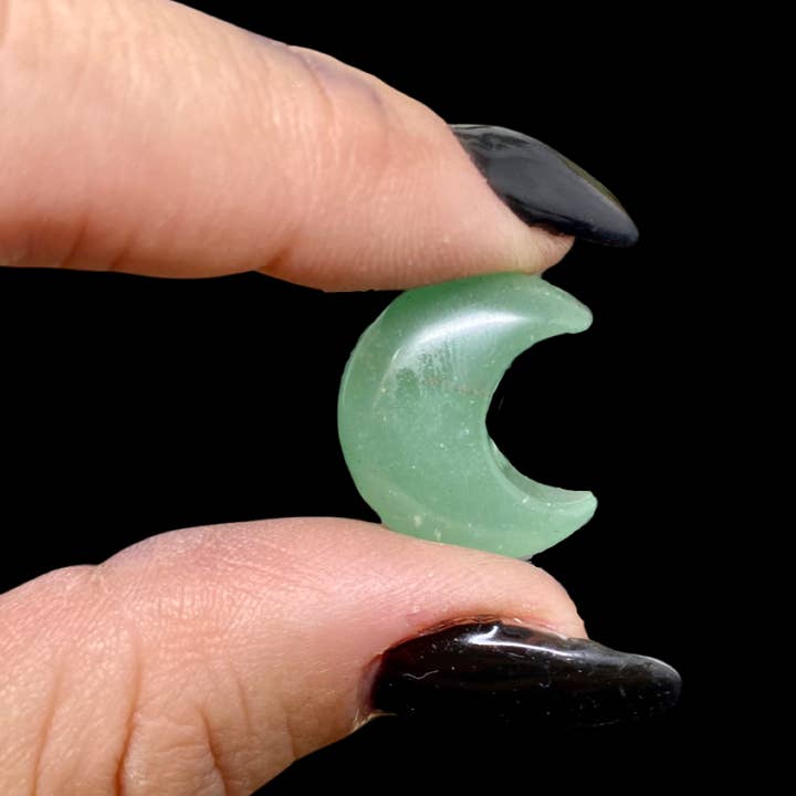 3 bags of 5 mini Green Aventurine Moons for wholesale by The Crystal Tabby