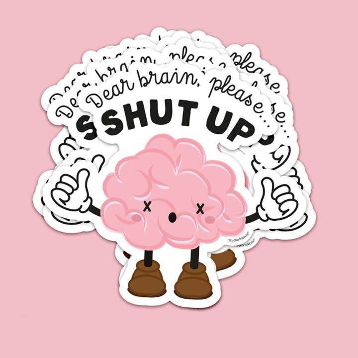 Studio Inktvis - Venta al por mayor Pegatina - Pegatina 'Dear Brain, please shut up'2