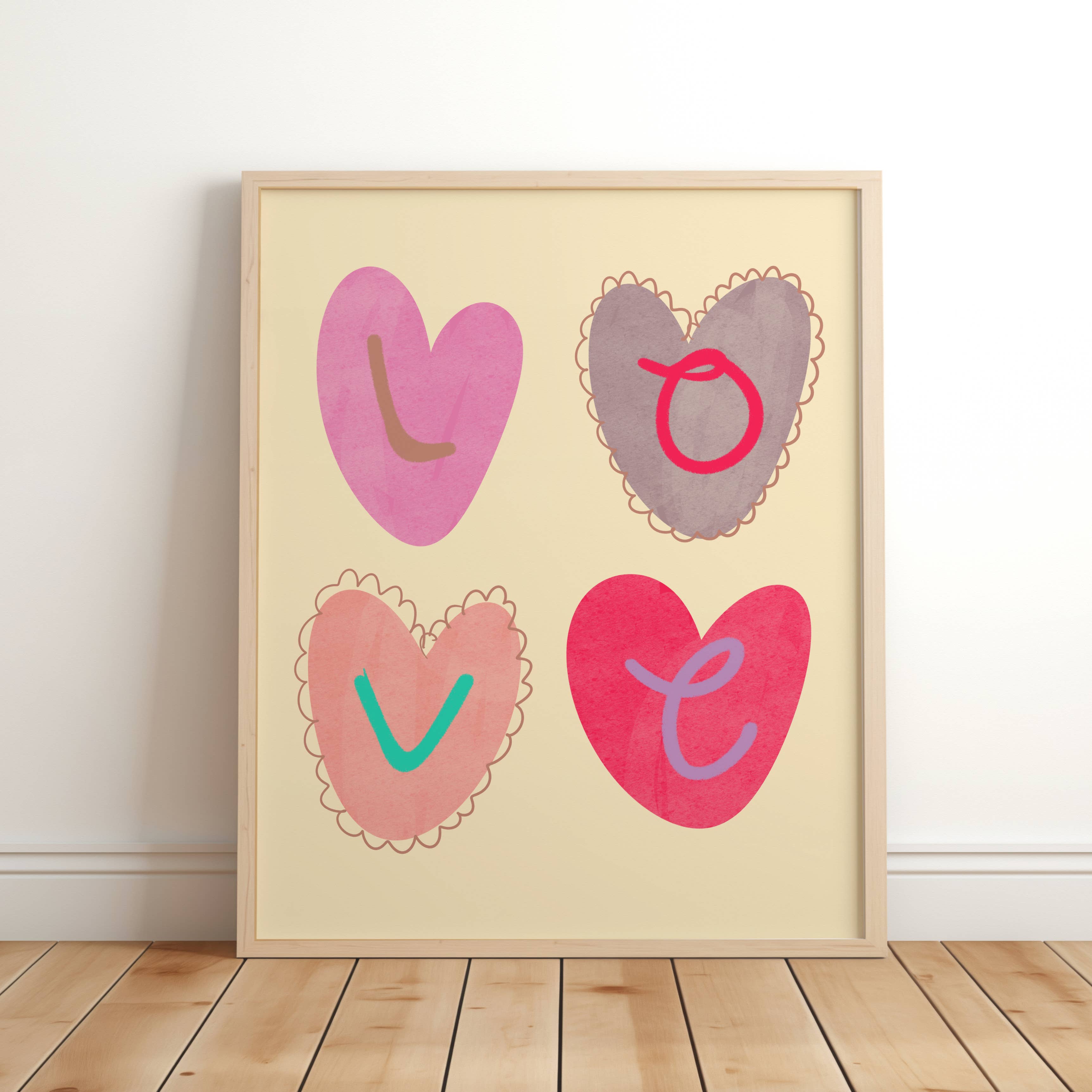 Lara and Kin – wholesale Poster – Kids & Baby – love heart poster, kids wall art, nursery decor, love print0