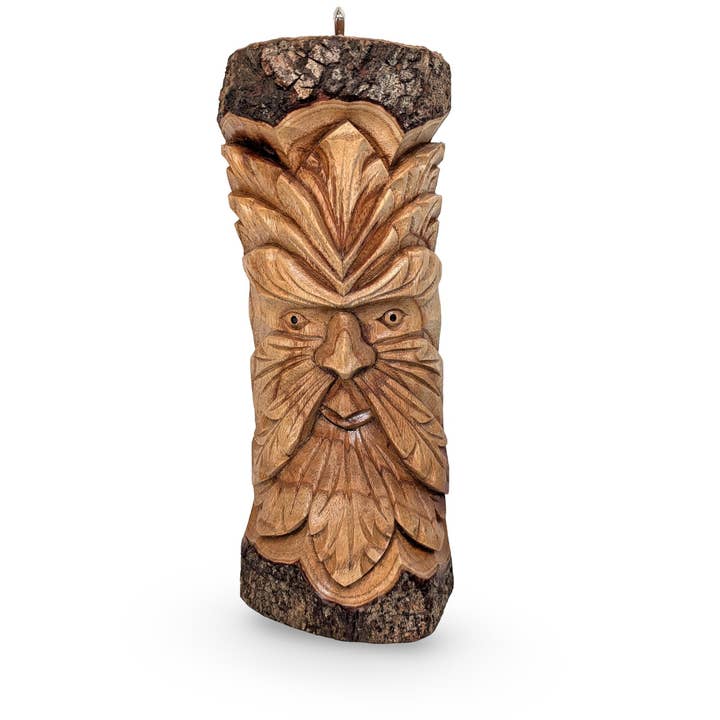 GREEN MAN CARVING, Wooden Green Man, Mystical Carved Face, Green Man Plaque for wholesale by baligood