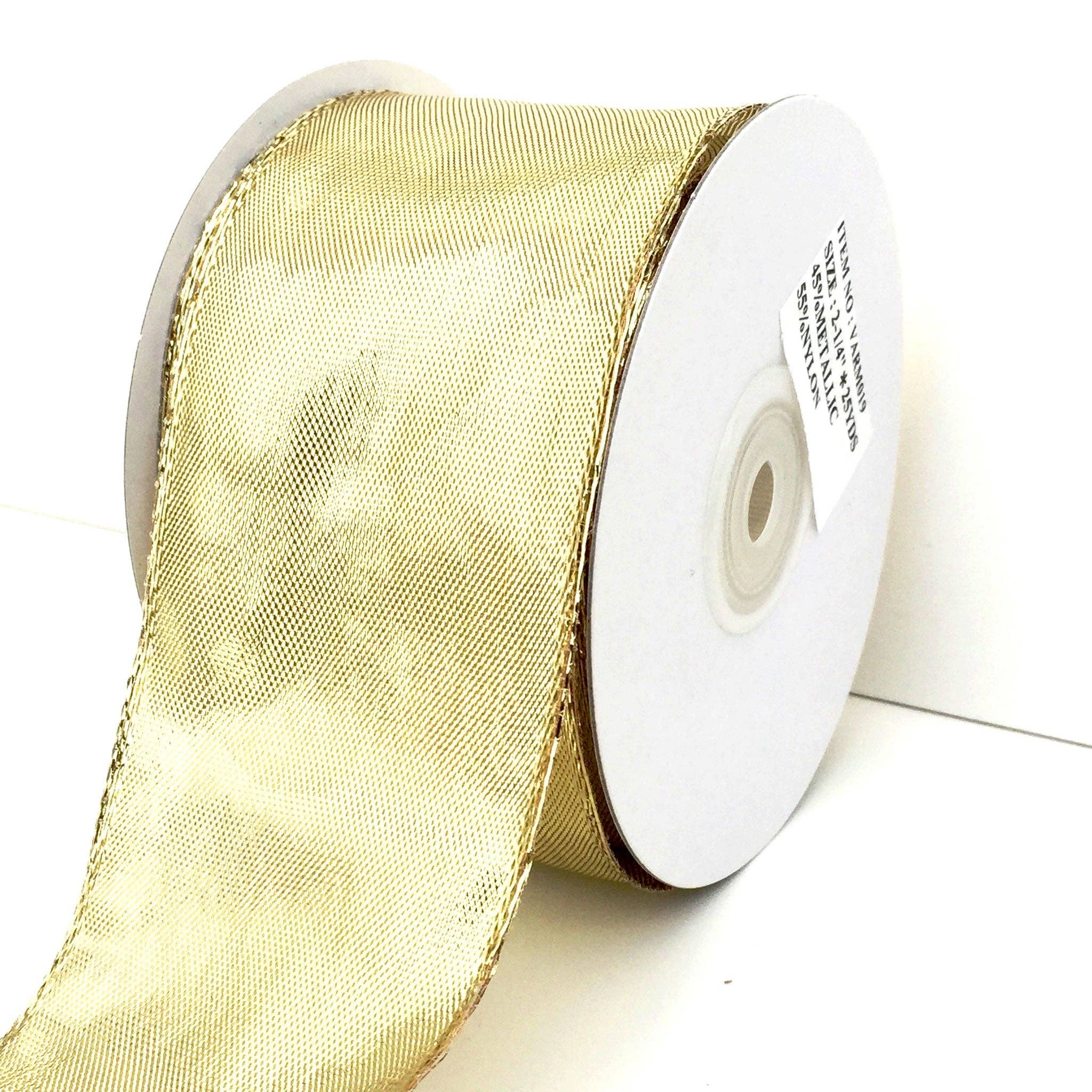 Lee Display - Wholesale Ribbon - Gift Wrapping - Gold Christmas Ribbon0
