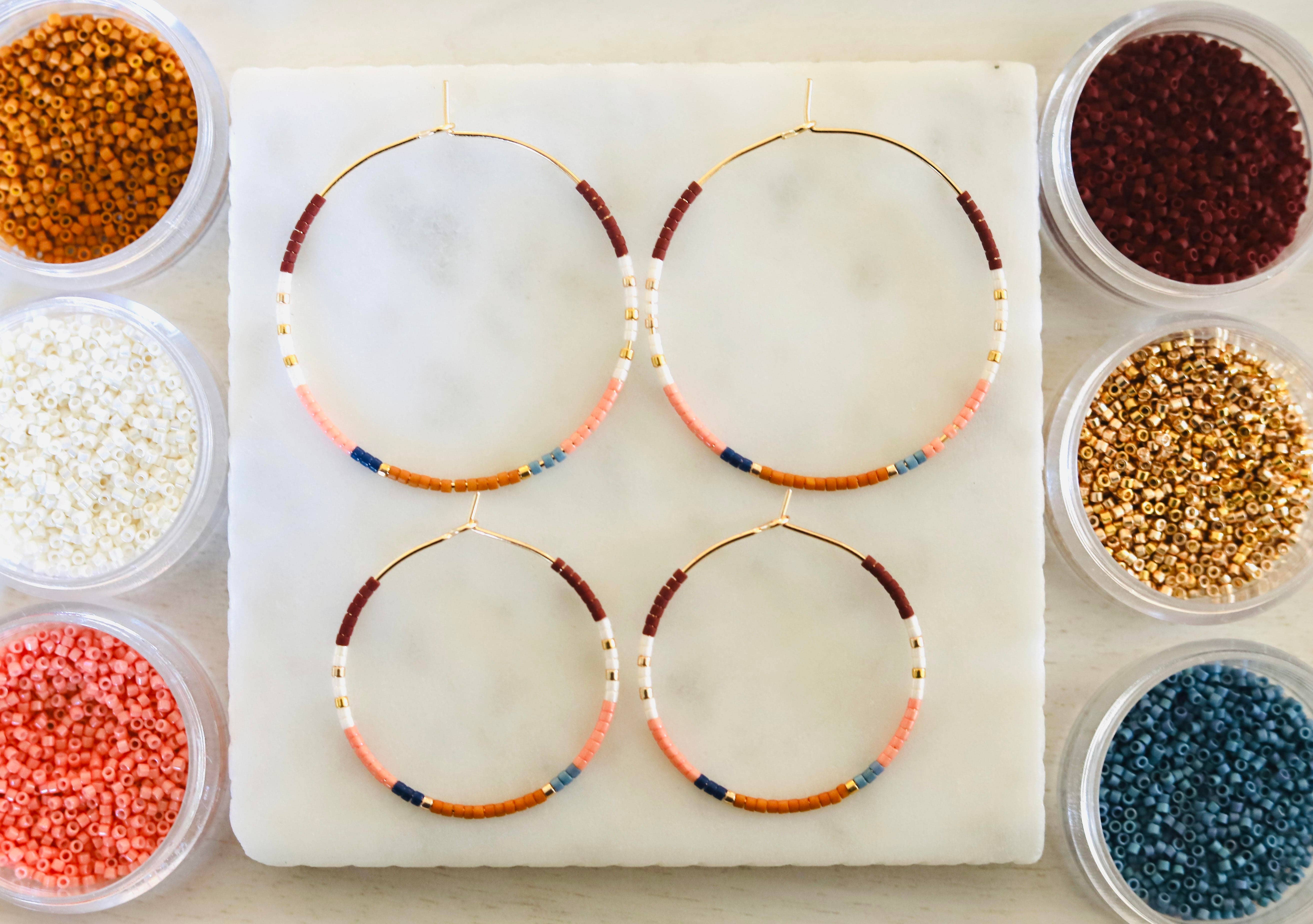 Girls Day Out by Amy Houston - Wholesale Hoop Earrings - Sedona miyuki glass beaded hoop earrings1