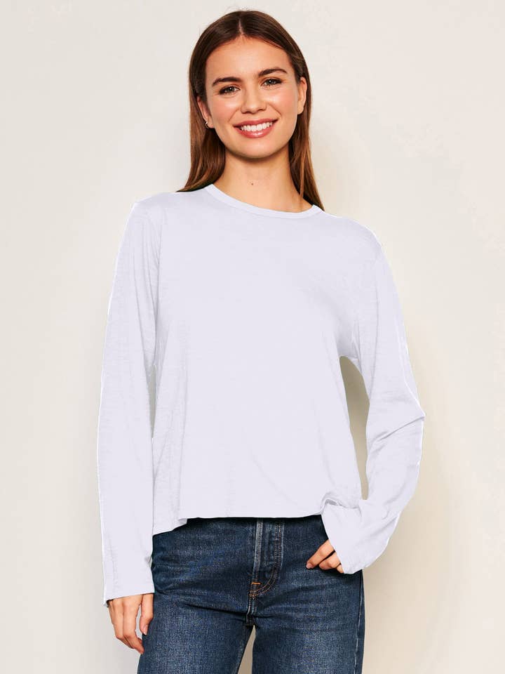 Camiseta de Manga Larga Sundry en Blanco Óptico para venta al por mayor de Sundry Clothing