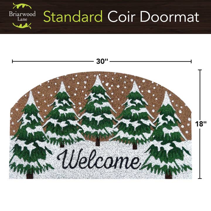 Briarwood Lane - Wholesale Door Mat - Snow Capped Trees Coir Doormat 18 x 301