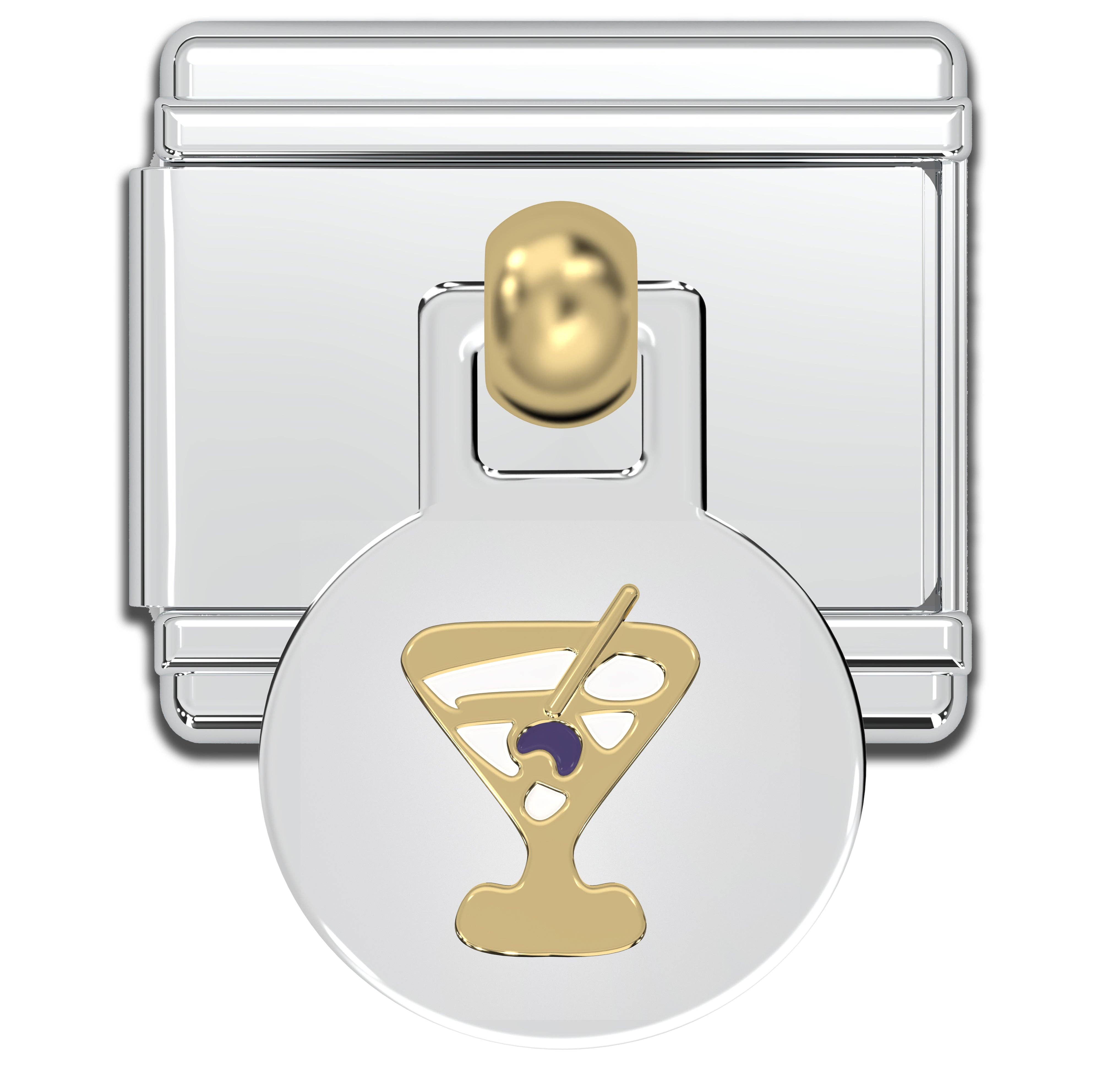 Natalia - Wholesale Individual Charm/Pendant - Italian Bracelet Dangle Charm - Martini Glass 9mm Links0