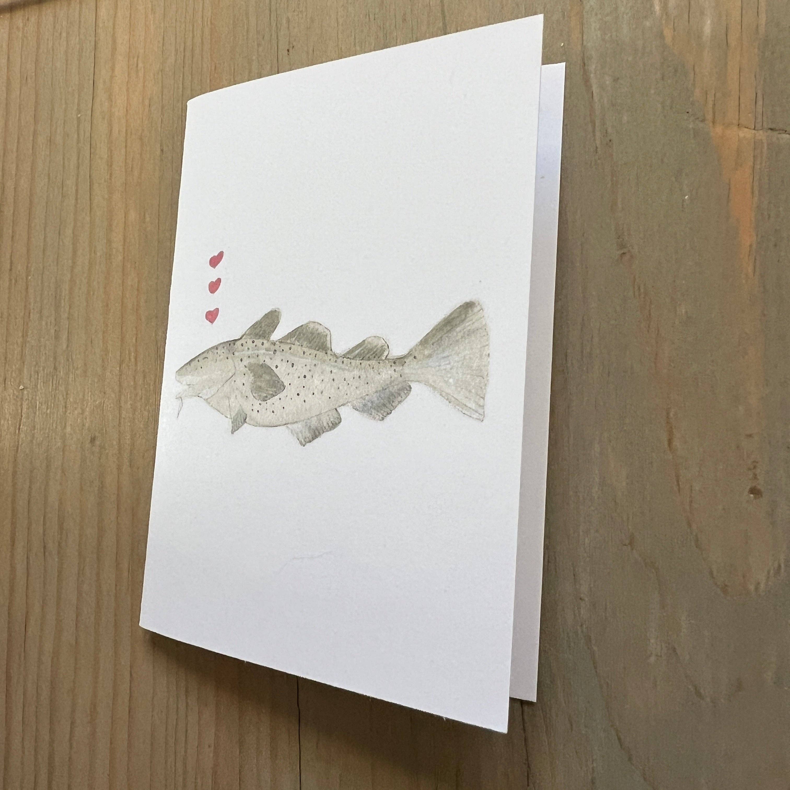 Zucchini Fish - Vente Cartes de déclaration d'amour - Carte d'accompagnement d'amour de morue3