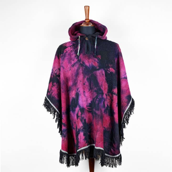 ECUALAMA – Engroshandel Poncho - Unisex – Llama Uld Unisex Sydamerikanske Håndvævede Hooded Poncho1