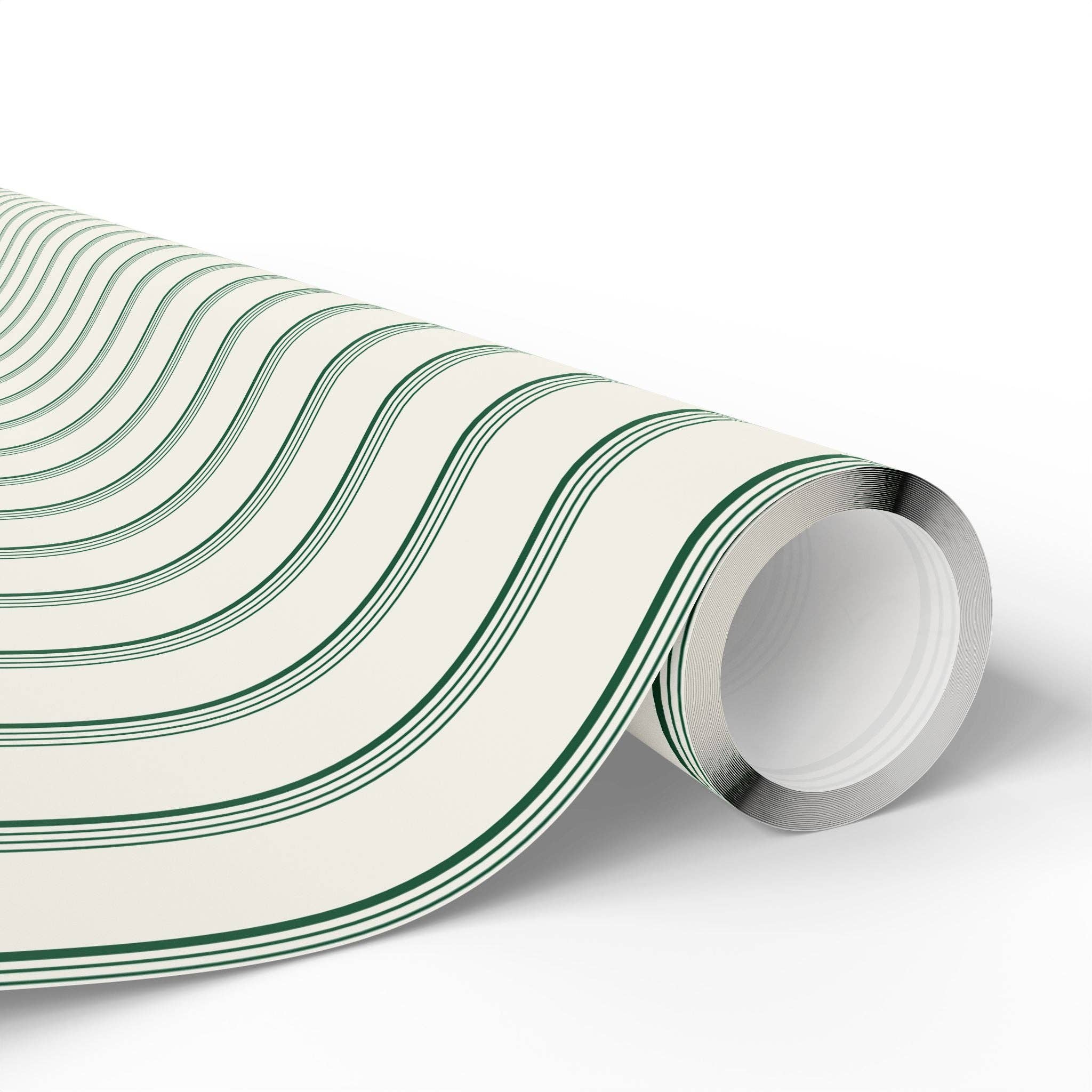 Lokipawz - Wholesale Flat Wrap - Elegant Green Striped Wrapping Paper4