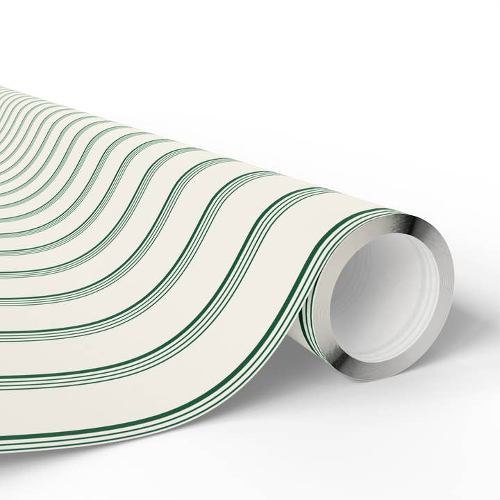Lokipawz - Wholesale Flat Wrap - Elegant Green Striped Wrapping Paper4